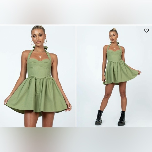 Princess Polly Dresses & Skirts - Princess Polly *NWT LYLE MINI DRESS SAGE Green Size 12